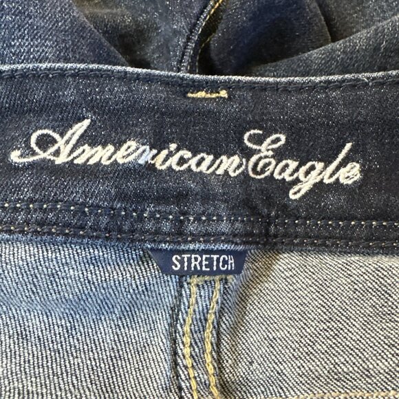 American Eagle Jeans Womens Size 6 Dark Blue Original Boot Stretch Bootcut - Picture 8 of 12